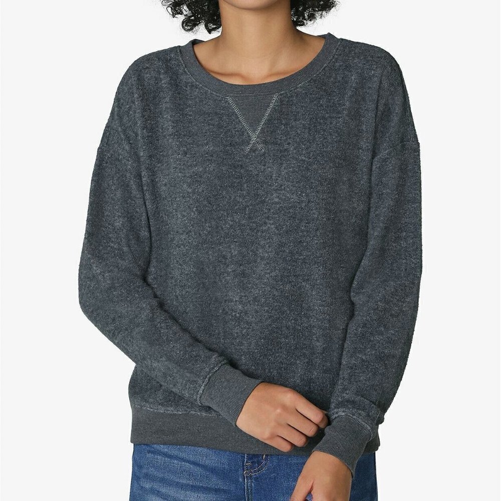 JR365 Ultra Flirt Heather Gray Juniors' Crewneck Teddy Sweatshirt Size S